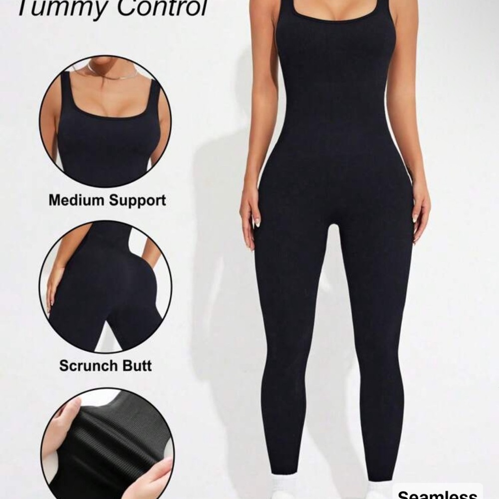 Black Seamless Jumpsuit